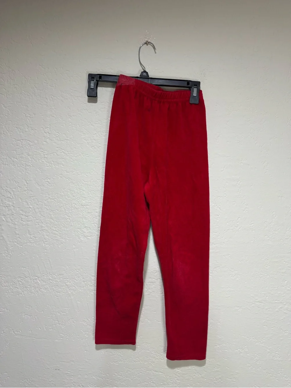 Vintage Heart Print Turtleneck Top & Red Velour / Velvet Pants - Size 7/8